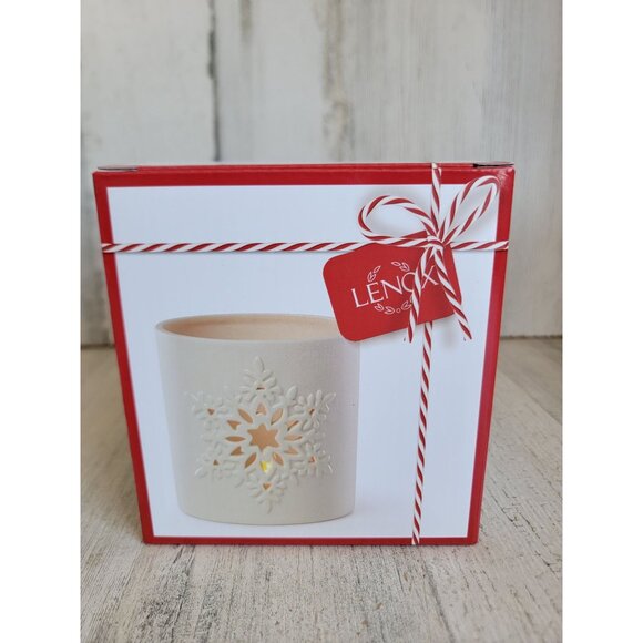 Lenox snowflake 4" votive NEW candle Xmas decor light up home decor - Picture 1 of 5